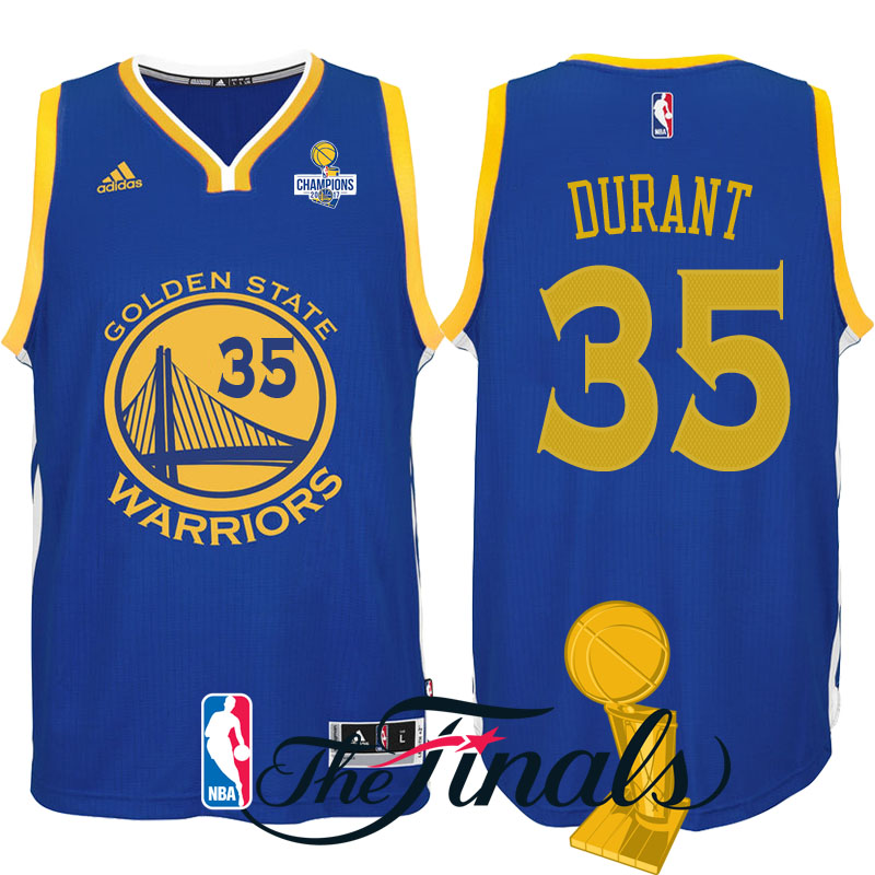 maglia kevin durant 35 finale campioni 2017 golden state warriors blu