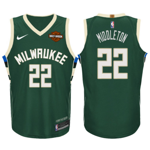 Maglia khris middleton 22 2017-2018 Milwaukee Bucks verde