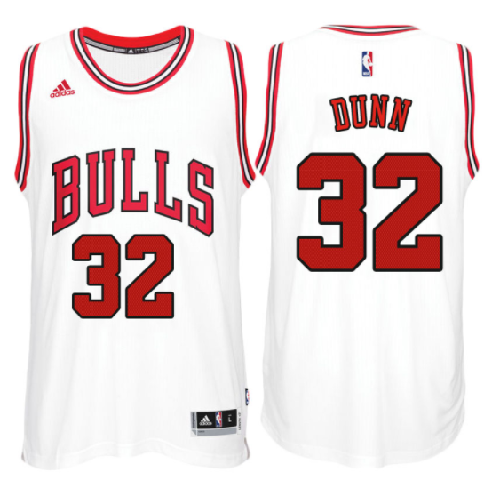 maglia nba kris dunn 32 chicago bulls rev30 bianca