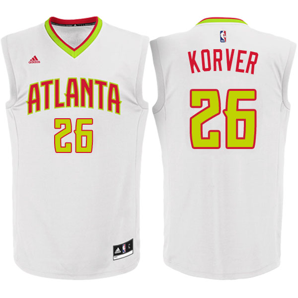 maglia nba kyle korver 26 2017 atlanta hawks rev30 bianca