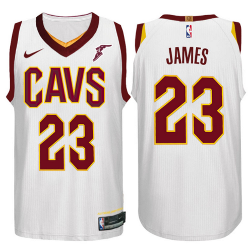 maglia basket lebron james 23 2017-2018 cleveland cavaliers bianca