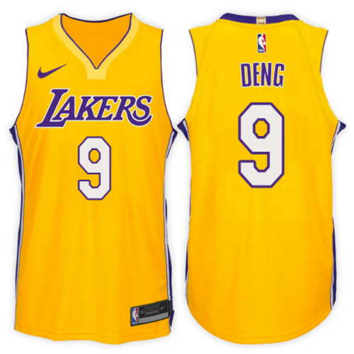maglia luol deng 9 2017-2018 los angeles lakers giallo