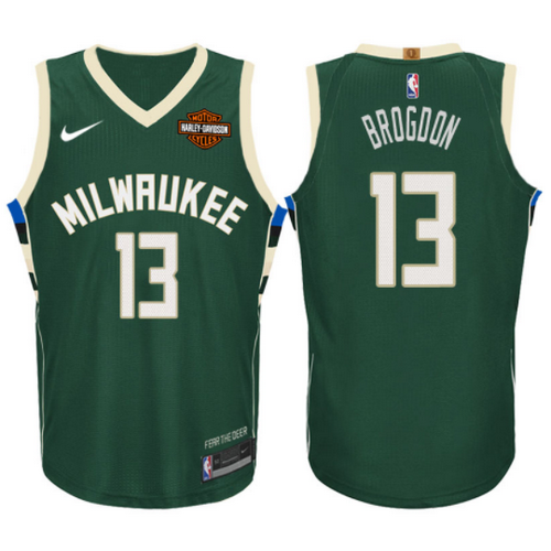 Maglia malcolm brogdon 13 2017-2018 Milwaukee Bucks verde