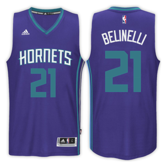 canotta marco belinelli 21 retro charlotte hornets blu