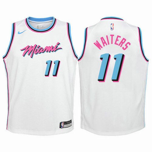 maglia miami heat bambino dion waiters 11 2018 bianca