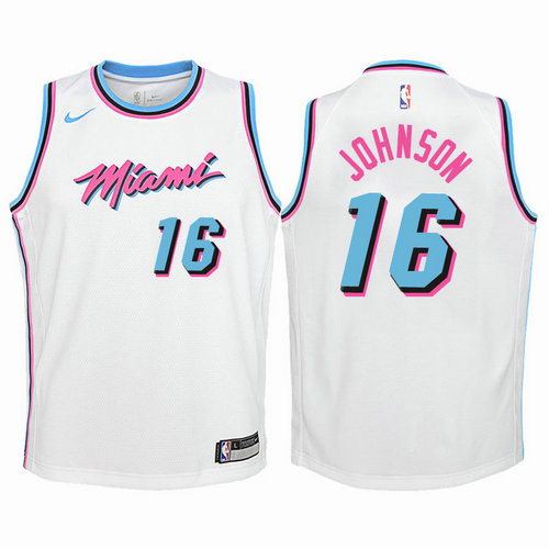 maglia miami heat bambino james johnson 16 2018 bianca