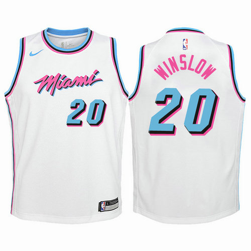 maglia miami heat bambino justise winslow 20 2018 bianca