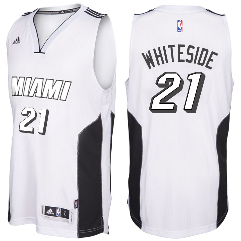 maglia miami heat con hassan whiteside 21 bianca