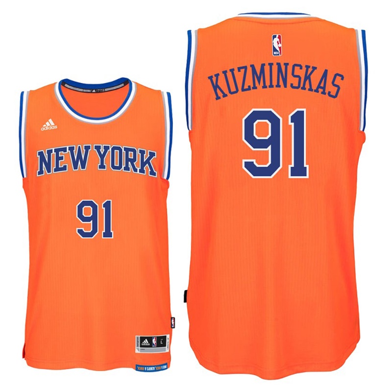 maglia mindaugas kuzminskas 91 2017 new york knicks arancia