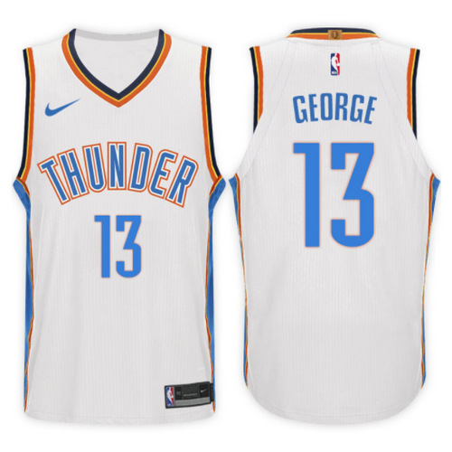 maglia paul george 13 2017-2018 oklahoma city thunder bianca