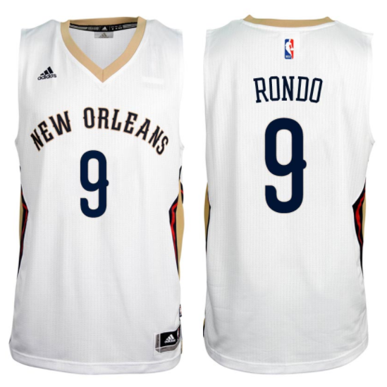 maglia rajon rondo 9 2017 new orleans pelicans bianca