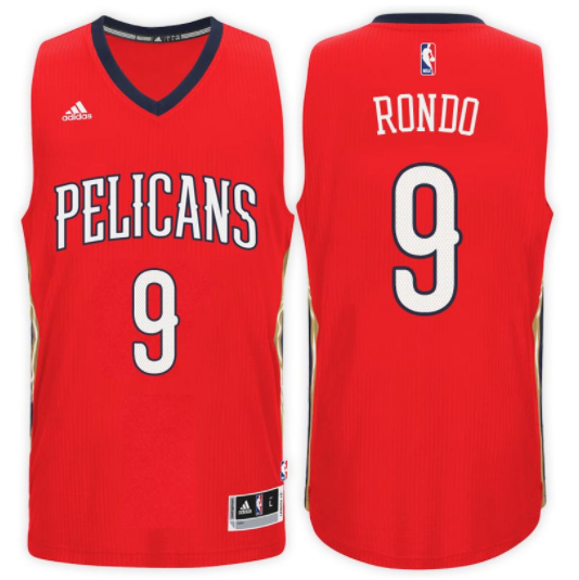 maglia rajon rondo 9 2016-2017 new orleans pelicans rosso