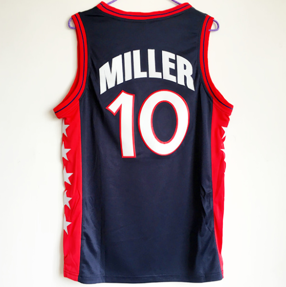 maglie uomo reggie miller 10 nba usa 1996 blu