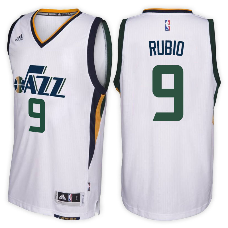 maglia ricky rubio 9 2017-2018 utah jazz bianca