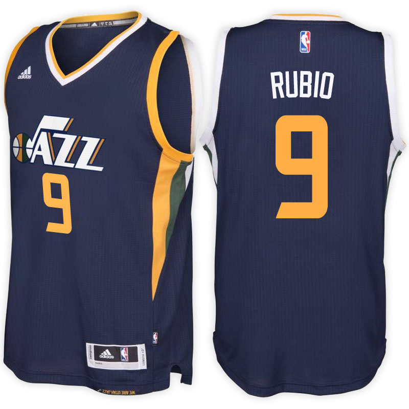 maglia ricky rubio 9 2017 utah jazz navy