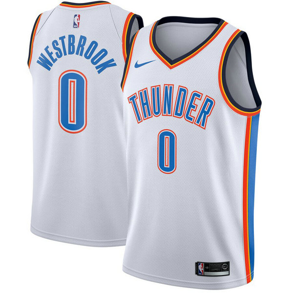 maglia russell westbrook 0 2019 oklahoma city thunder Bianca