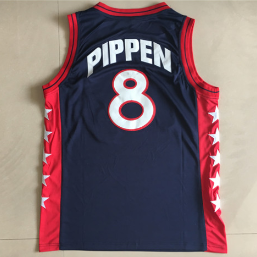 maglie uomo scottie pippen 8 nba usa 1996 blu