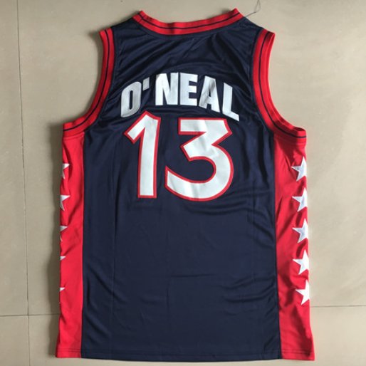 maglie uomo shaquille o'neal 13 nba usa 1996 blu