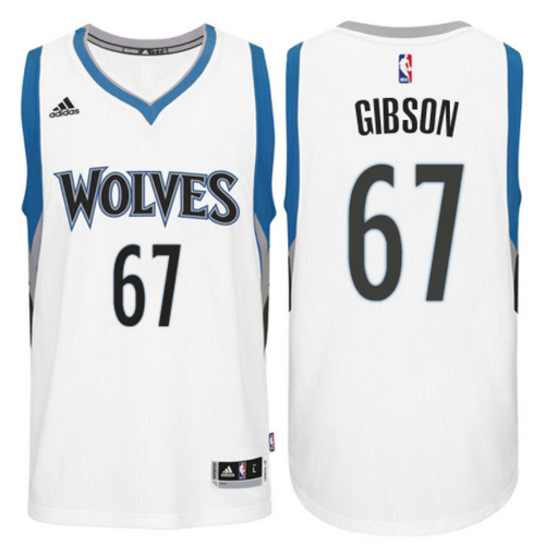 maglia taj gibson 67 2017 minnesota timberwolves bianca