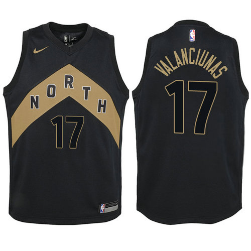 maglia toronto raptors bambino jonas valanciunas 17 2018 nero