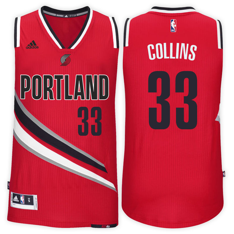 maglia zach collins 33 2017 portland trail blazers rosso