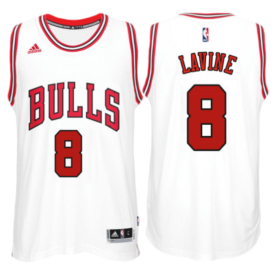 maglia zach lavine 8 chicago bulls rev30 bianca