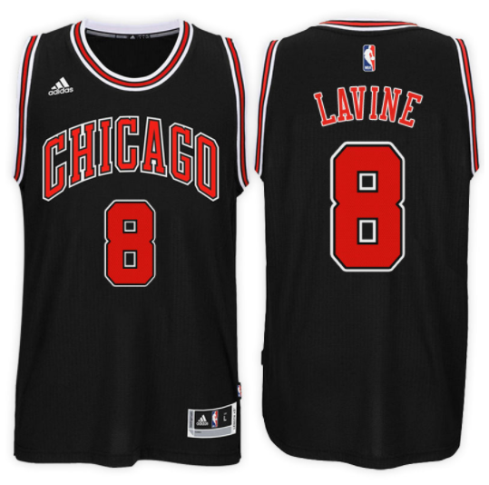 maglia zach lavine 8 2017 chicago bulls nero