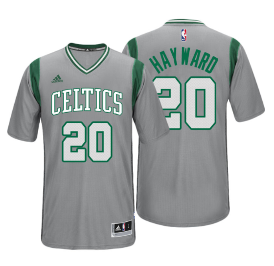 maglietta uomo gordon hayward 20 boston celtics alternato grigio