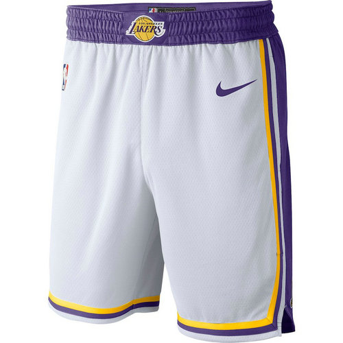 pantaloncini nba basket los angeles lakers 2018-2019 bianca